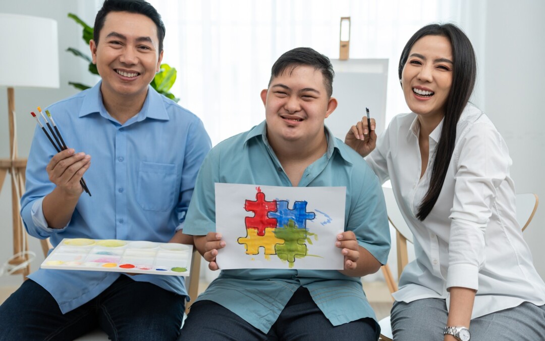 Happy family with special needs family member